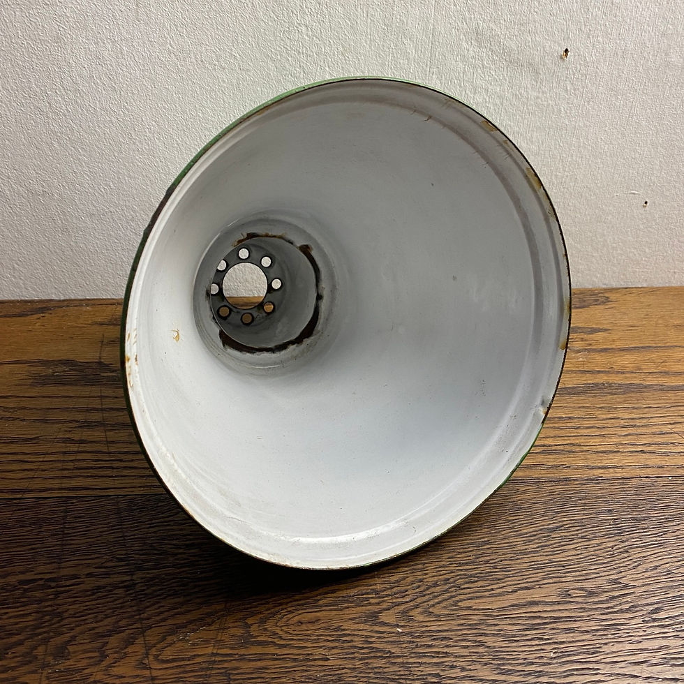 Thumbnail: Vintage Green Enamel Industrial  Shade