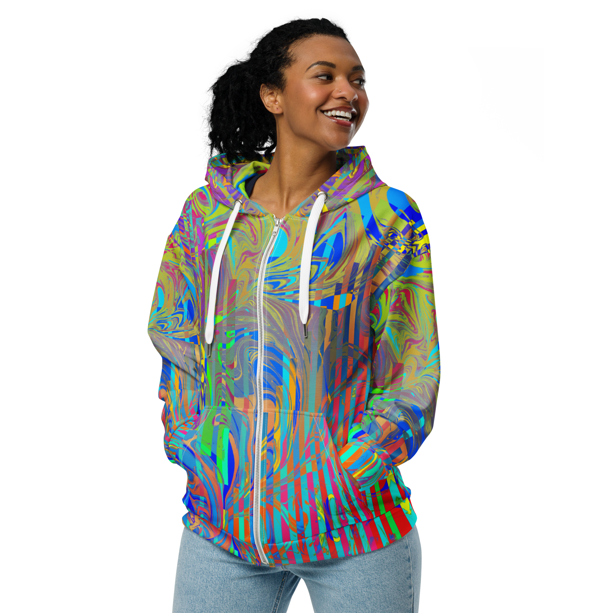 XRR25≈ Altered Swirl Segments Zip Hoodie For All