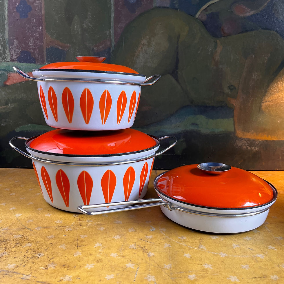 Set of three Cathrine Holm Lidded Pans