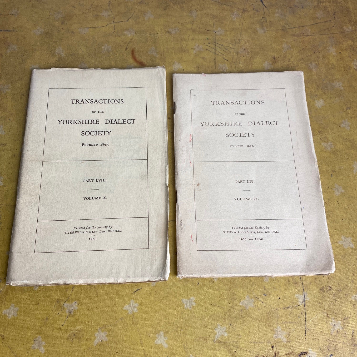 Transactions of the Yorkshire Dialect Society 2 Volumes