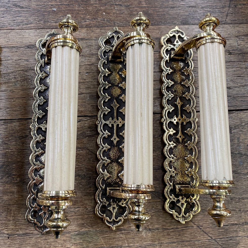 Thumbnail: Seven Brass and Ceramic Handles