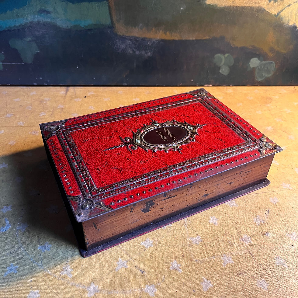 Thumbnail: Antique Book Tin “Gourmets Delight”