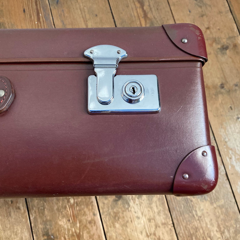 Thumbnail: Vintage Maroon Globe Trotter Suitcase