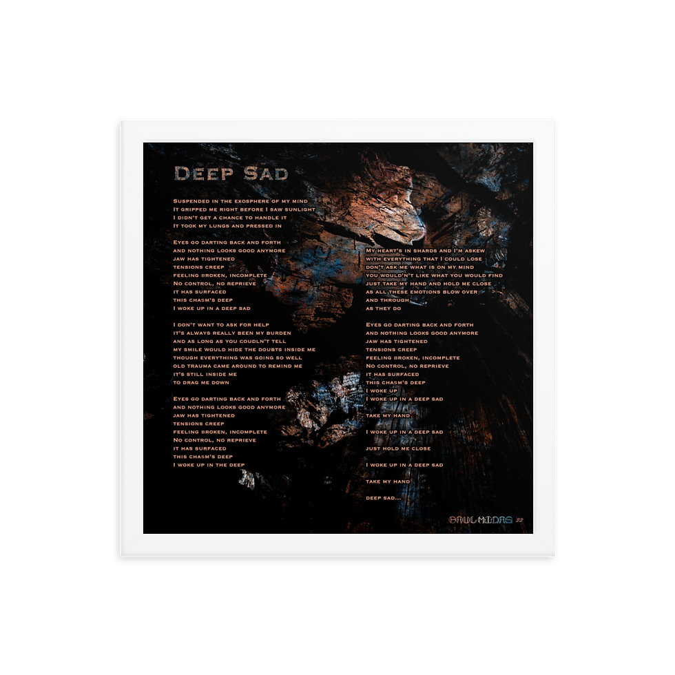 Thumbnail: Deep Sad Lyrics Framed poster