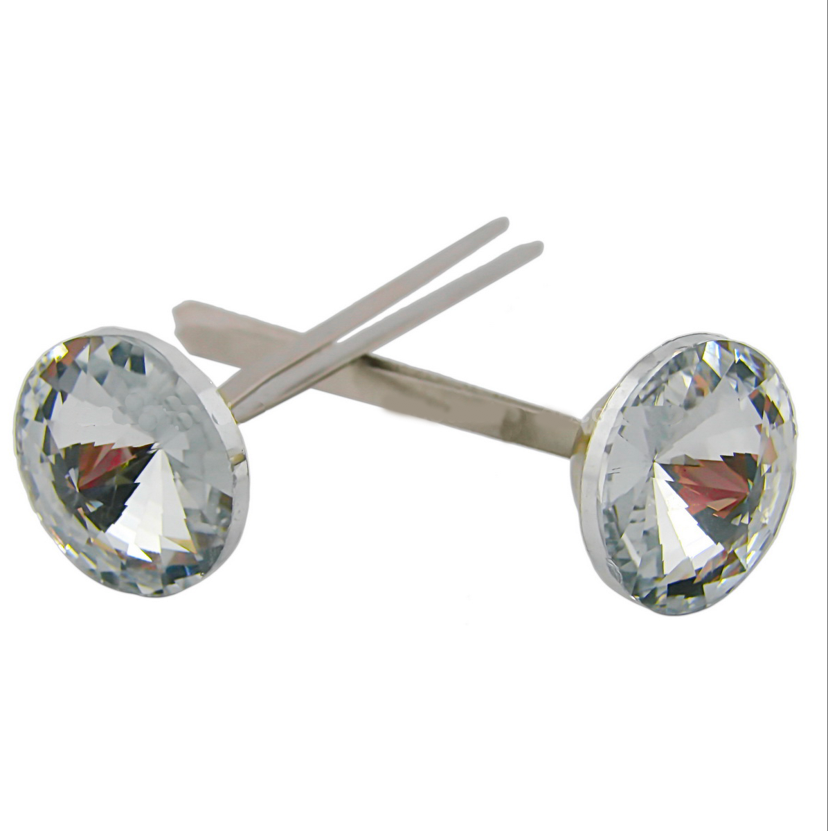 Boutons à deux broches en cristal