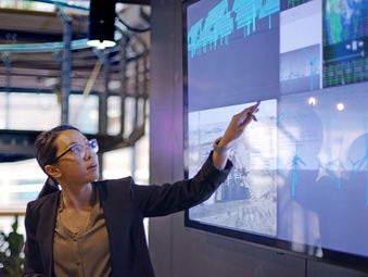 professional woman doing finance presentation