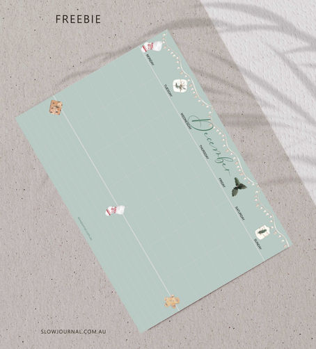 Free Christmas theme monthly calendar