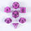 Miniature : Set de dés en résine luminescente Violet