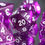 Miniature : Set de dés en résine Paillettes violet