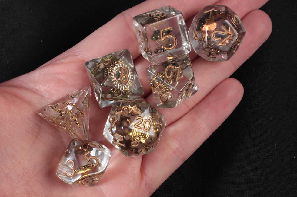 Miniature : Set de dés en résine Uniques Engrenages