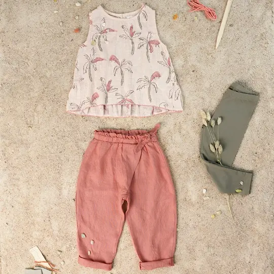 Miniaturbild: Play Up Sommer-Tunika aus Baumwolle in rosa - Palmen