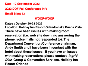 2022 DOF Fall Conference Info