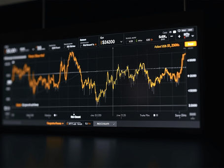 A digital display of stock market data with fluctuating charts, AI-driven financial analytics, and a financial professional reviewing reports. The image represents global market trends, investment insights, and economic forecasts covered in today’s BlackLeaf Wealth Daily News Briefing.