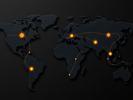 A sleek black world map with gold accents highlighting Luxembourg, Netherlands, Switzerland, and Singapore. Thin golden lines connect these financial hubs, symbolizing strategic corporate structuring. In the foreground, a gold-etched organizational chart displays holding companies and SPVs, reinforcing the theme of asset protection, tax efficiency, and capital mobility.