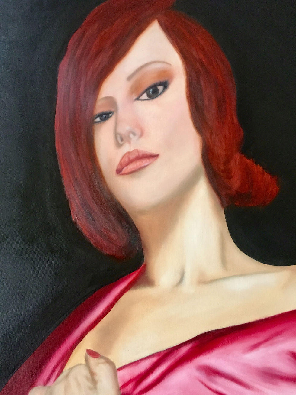 Thumbnail: Crimson Folds 76x152cm