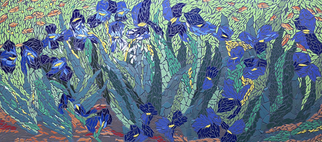 Wall Mosaic Van Gogh's Blue Irises