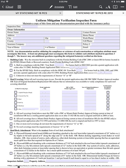 CITIZENS WIND MITIGATION FORM United States ARCHIVISION 4D LLC