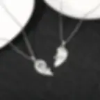 Miniatura: 2pcs Couple Lock Key Heart Puzzle I Love You Pendant Couple Necklace Pendants