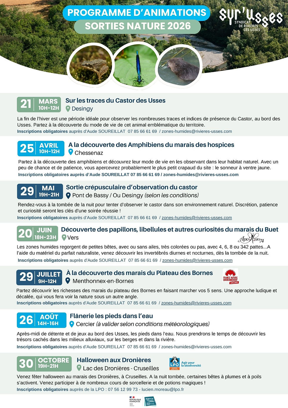 Programme animations nature Syr'Usses-2026