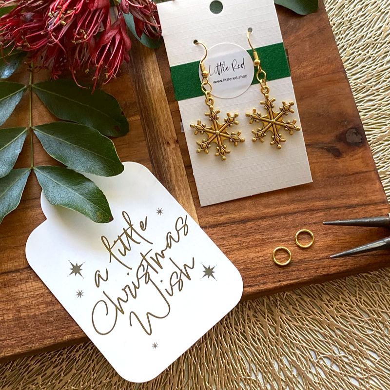 Golden Snowflake Earrings