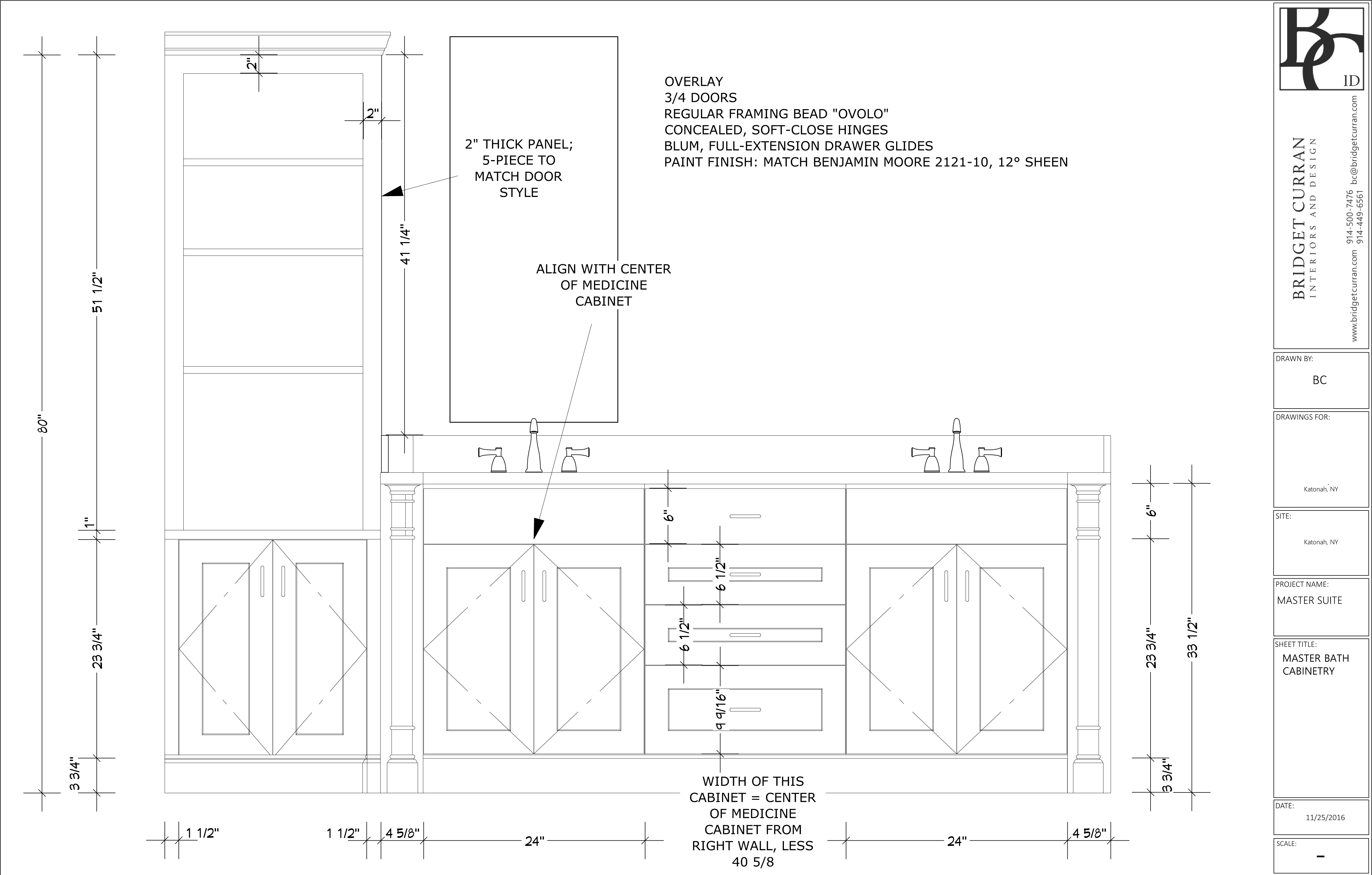 Cabinetry Details for Fabrication