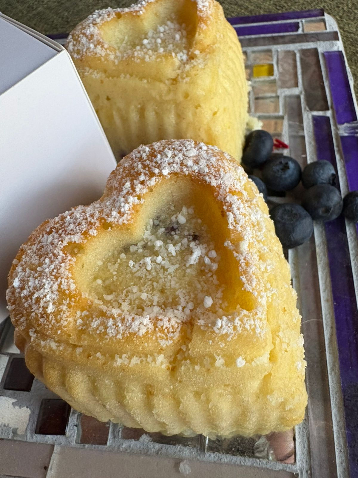 Heart-Shaped Mini Blueberry & Lemon Cakes