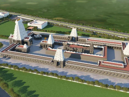 Chief Minister lays foundation stone for Sri Venkateswara Temple expansion featuring Maha Rajagopuram and mandapams in Amaravati, Andhra Pradesh.