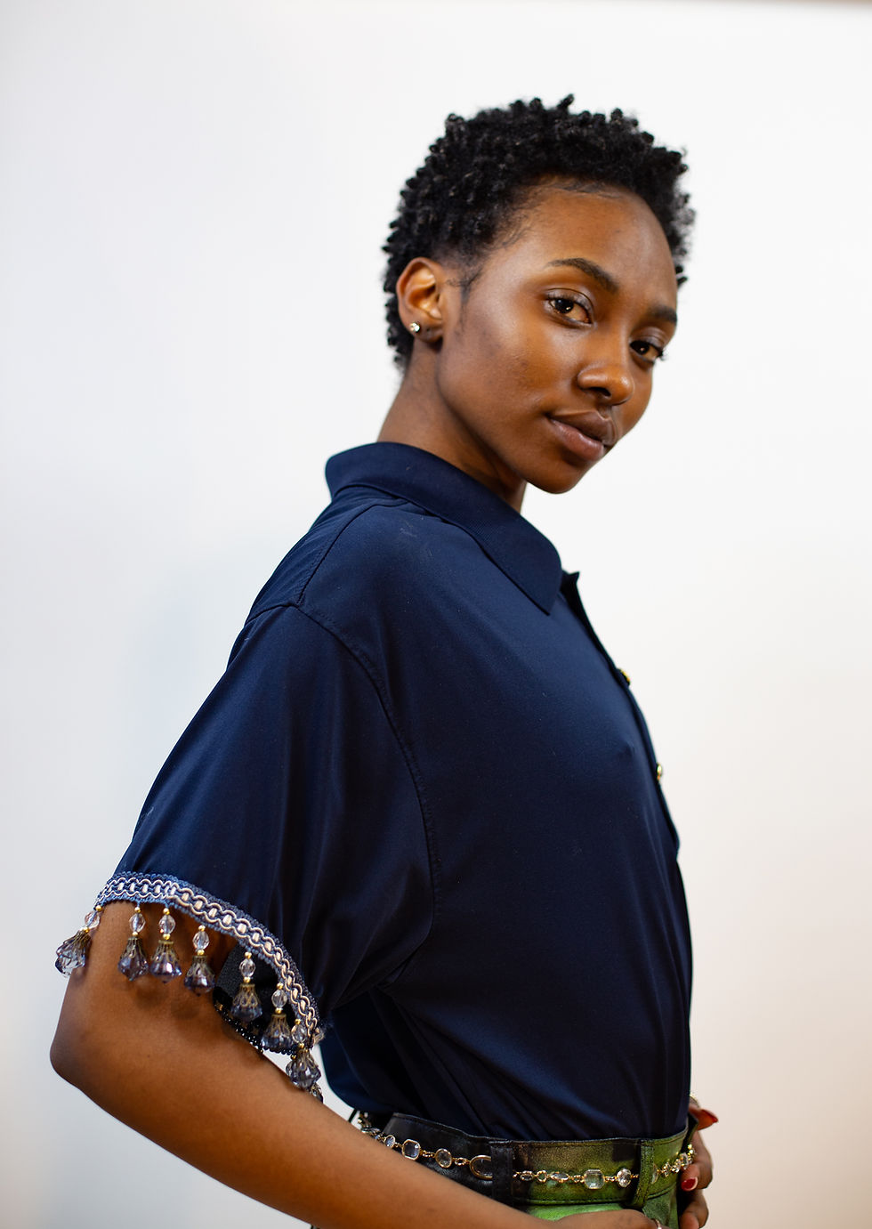 Thumbnail: Genderless Polo with Jeweled Tassel Sleeves