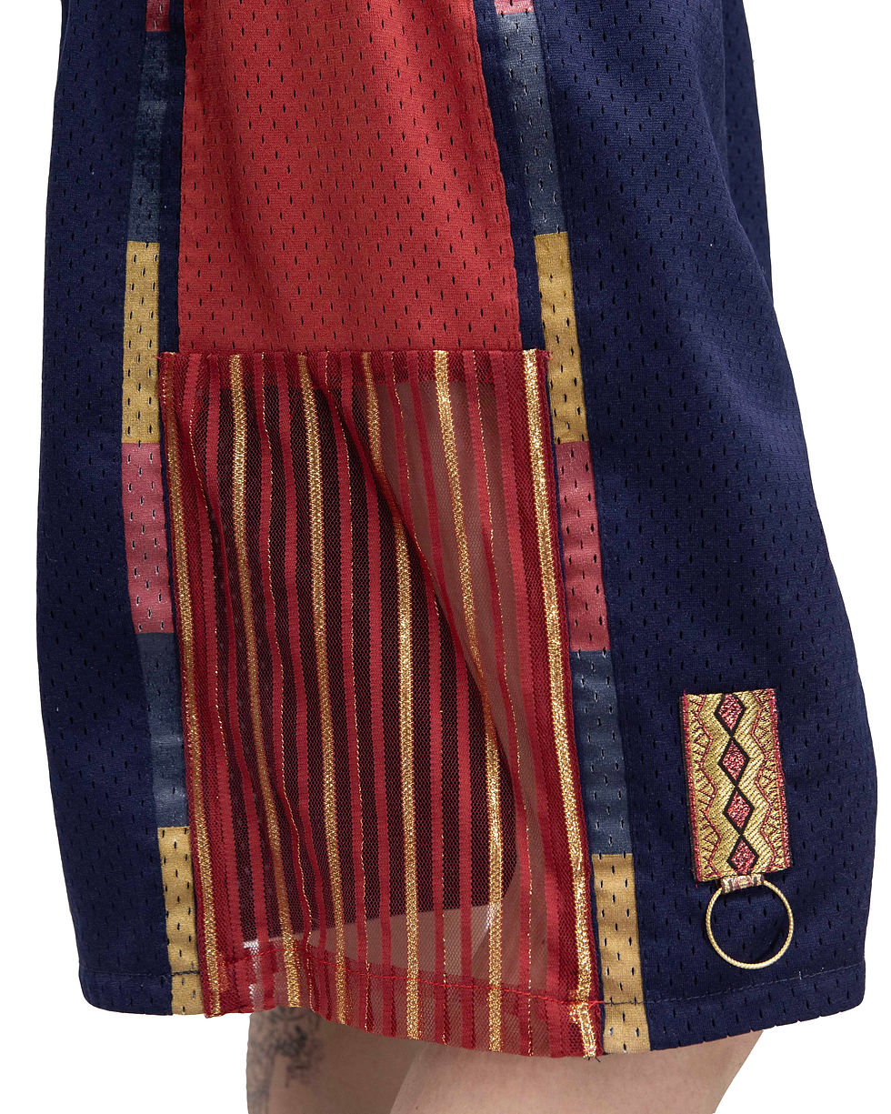 Thumbnail: Navy/Maroon Chiffon Insert Shorts