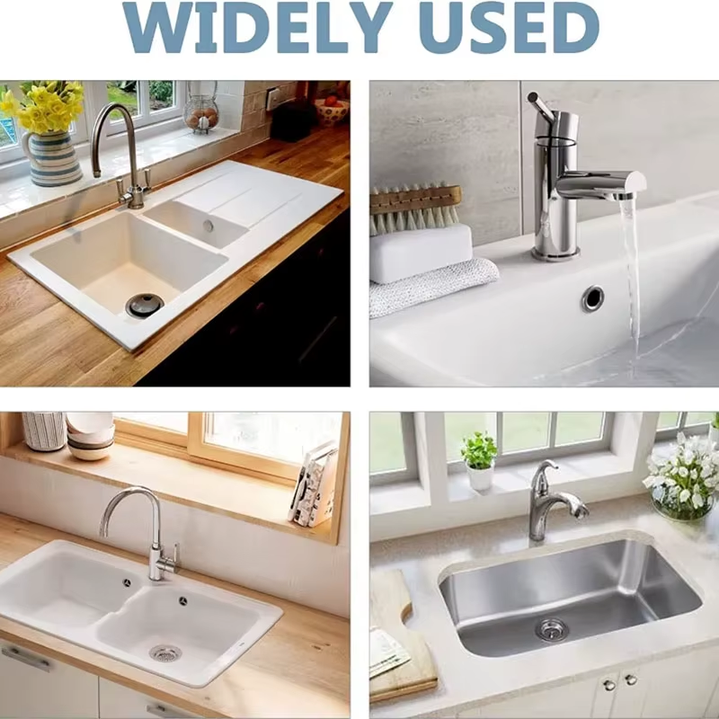 Thumbnail: 4Pcs Kitchen Bathroom Basin Circular Overflow Drain Cover Decoration Bathtub Sin