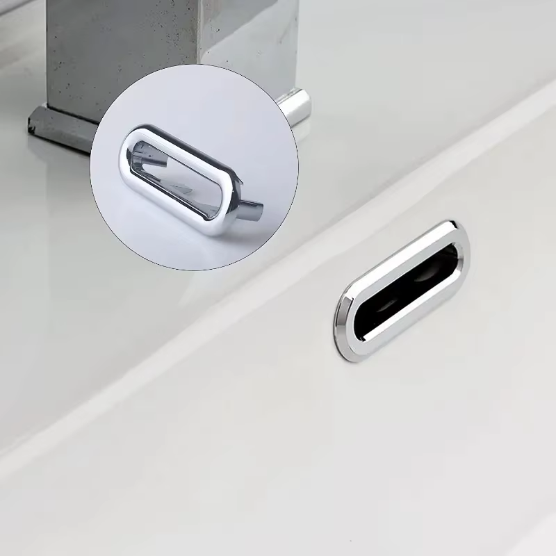 Thumbnail: 4Pcs Kitchen Bathroom Basin Circular Overflow Drain Cover Decoration Bathtub Sin