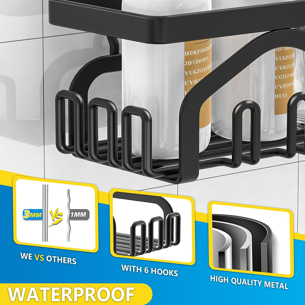Thumbnail: Shower Caddy, Shower Shelves [5-Pack], Adhesive Shower Organizer No Drilling, La