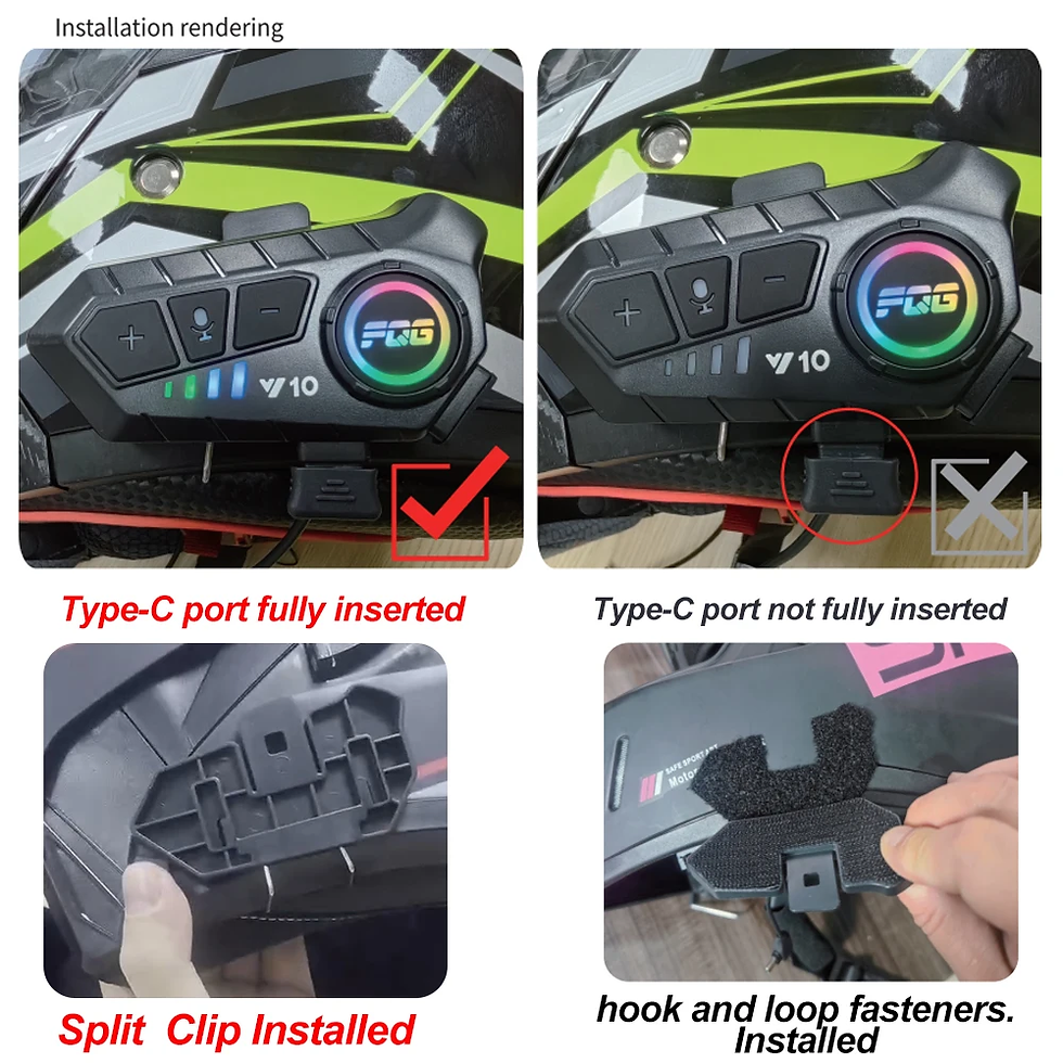 Thumbnail: Bluetooth 5.3 Helmet Headset Wireless Hands-Free Call Phone Kit Motorcycle Water