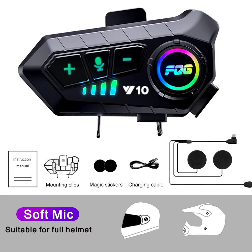 Bluetooth 5.3 Helmet Headset Wireless Hands-Free Call Phone Kit Motorcycle Water