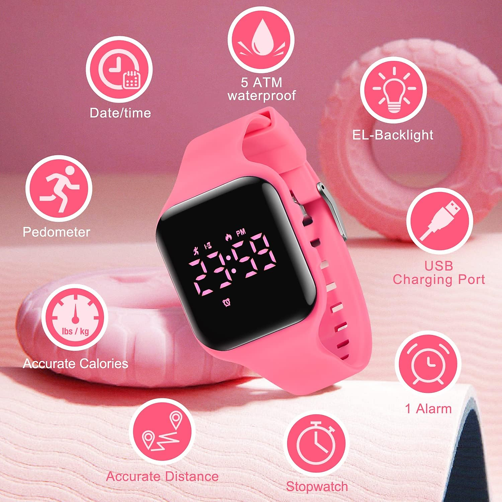 Thumbnail: Kids Watches Digital Sport Watch for Girls Boys, Fitness Tracker with Alarm Cloc