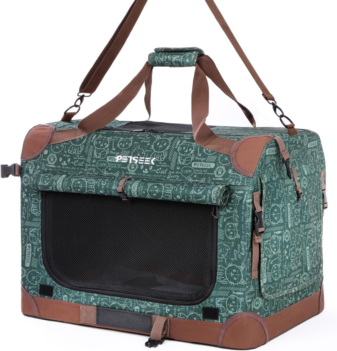 Extra Large Cat Carrier Soft Sided, Portable Small Dog Carrier for 2 Cats, 24"X1