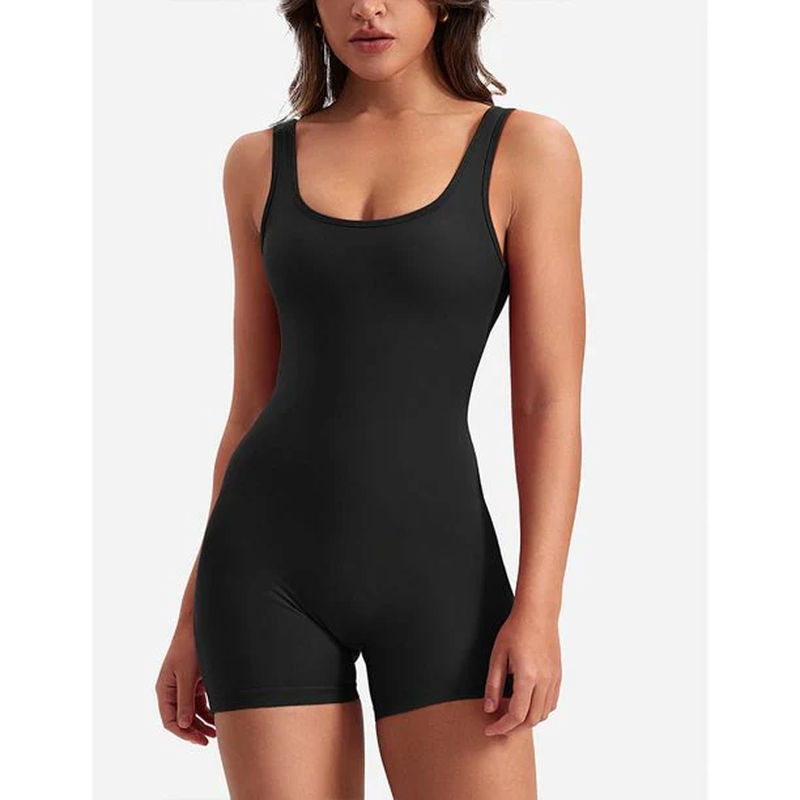 Thumbnail: One Piece Jumpsuits for Women Tummy Control V Back Scrunch Butt Jumpsuit Sleevel