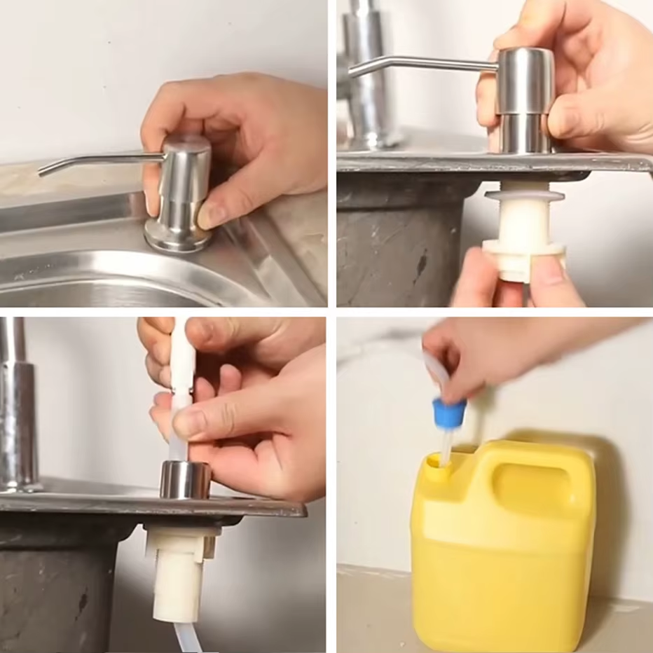 Thumbnail: Soap Dispenser for Kitchen Sink Extension Tube Kit Replacement Metal under Deck 