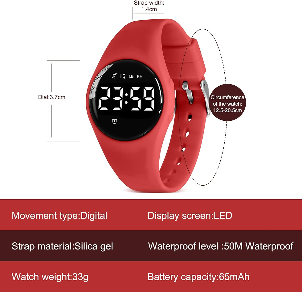 Thumbnail: Kids Watches Digital Sport Watch for Girls Boys, Fitness Tracker with Alarm Cloc
