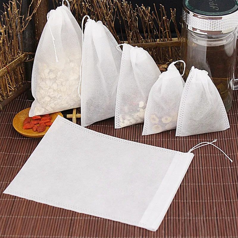 Thumbnail: JJYY 100 Pcs Disposable Tea Bags Filter Bags for Tea Infuser with String Heal Se
