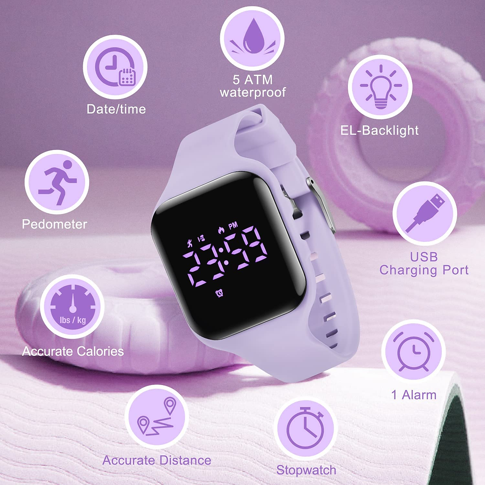 Thumbnail: Kids Watches Digital Sport Watch for Girls Boys, Fitness Tracker with Alarm Cloc