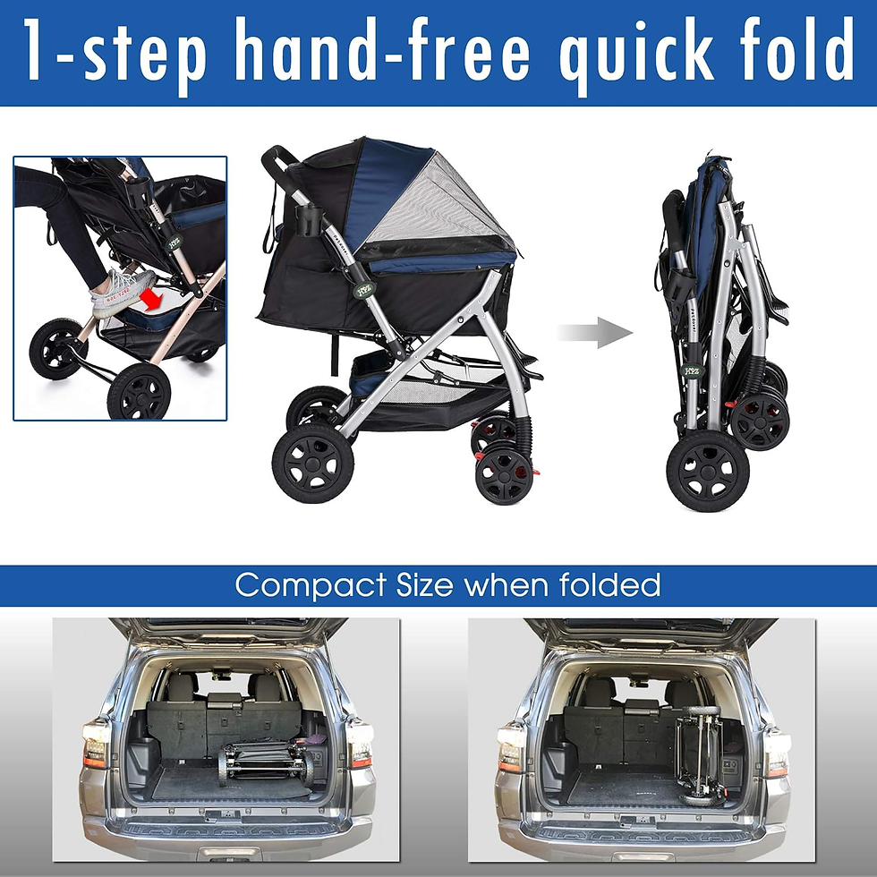 Thumbnail: Pet Rover Premium Heavy Duty Dog/Cat/Pet Stroller Travel Carriage with Convertib