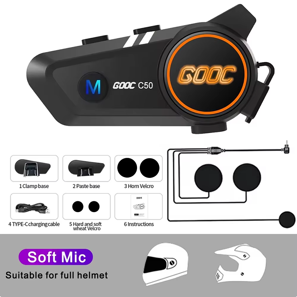 Thumbnail: Bluetooth 5.3 Helmet Headset Wireless Hands-Free Call Phone Kit Motorcycle Water
