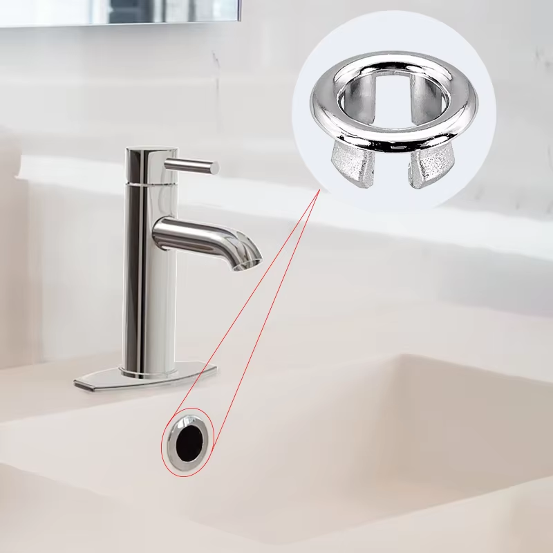 Thumbnail: 8/1Pcs Sink Hole round Overflow Cover Ring Wash Basin Hollow Overflow Ring Sink 