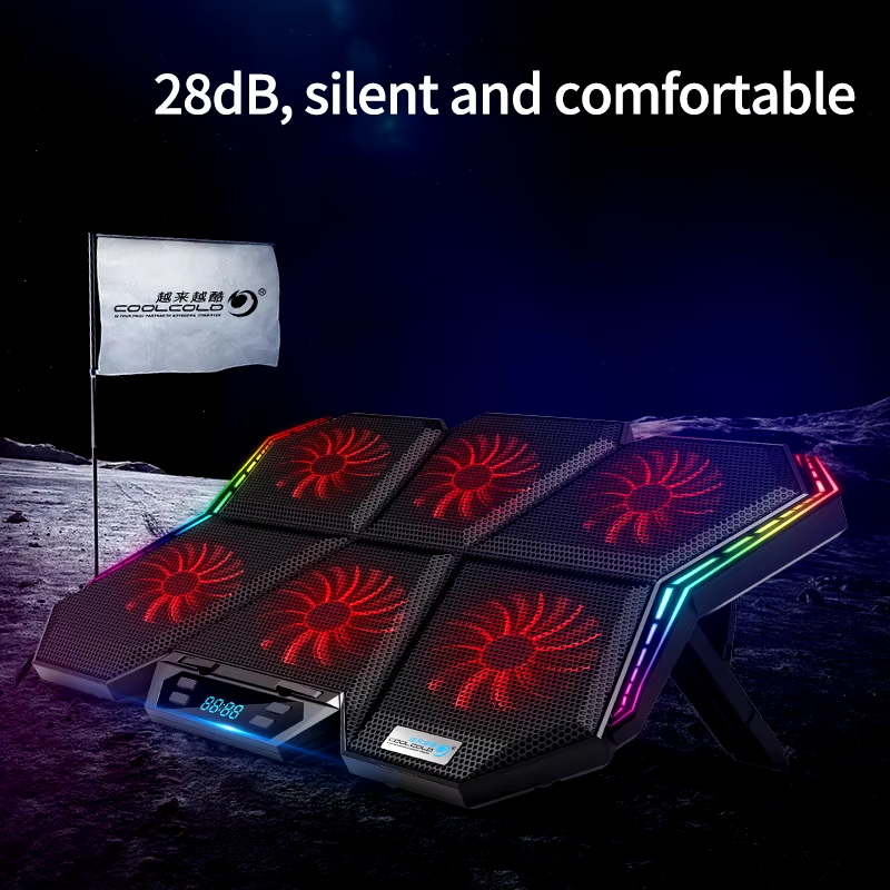 Thumbnail: Gaming RGB Laptop Cooler 12-17 Inch Led Screen Laptop Cooling Pad Notebook Coole