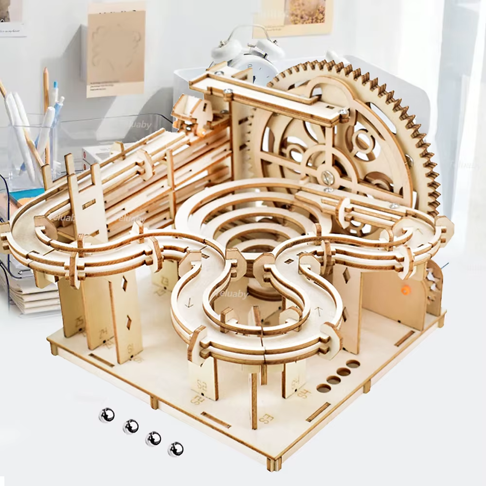 Thumbnail: 3D Wooden Puzzle DIY Mechanical Manual Model Building Kits Assemble Toys Marble 