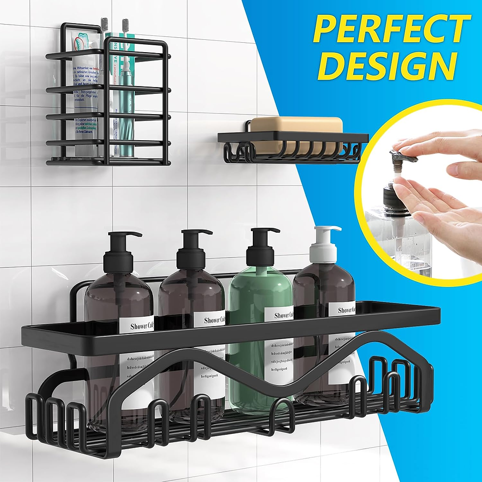 Thumbnail: Shower Caddy, Shower Shelves [5-Pack], Adhesive Shower Organizer No Drilling, La