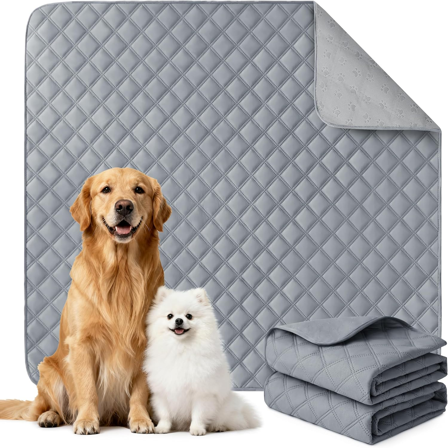 Reusable Washable Pee Pads for Dogs Large/Extra Large 36'' X 41'' 2 Pack, Absorb