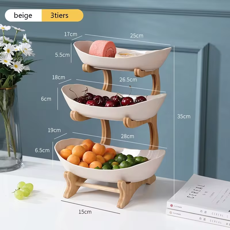 Thumbnail: Table Plates Dinnerware Kitchen Fruit Bowl with Floors Partitioned Candy Cake Tr