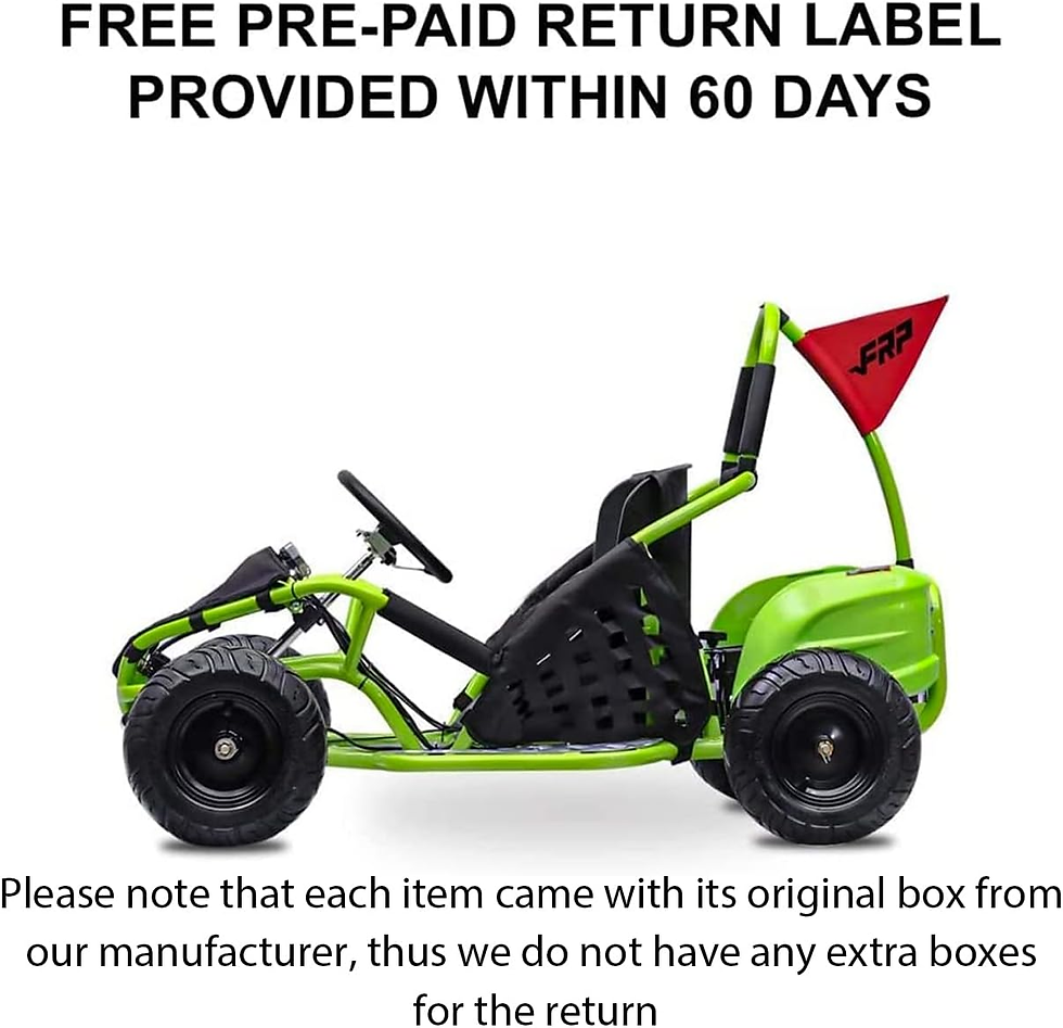 Thumbnail: Baja-X 48V 1000W Brushless Electric Go Kart, 3-Speed Setting Go Kart W/Forward &